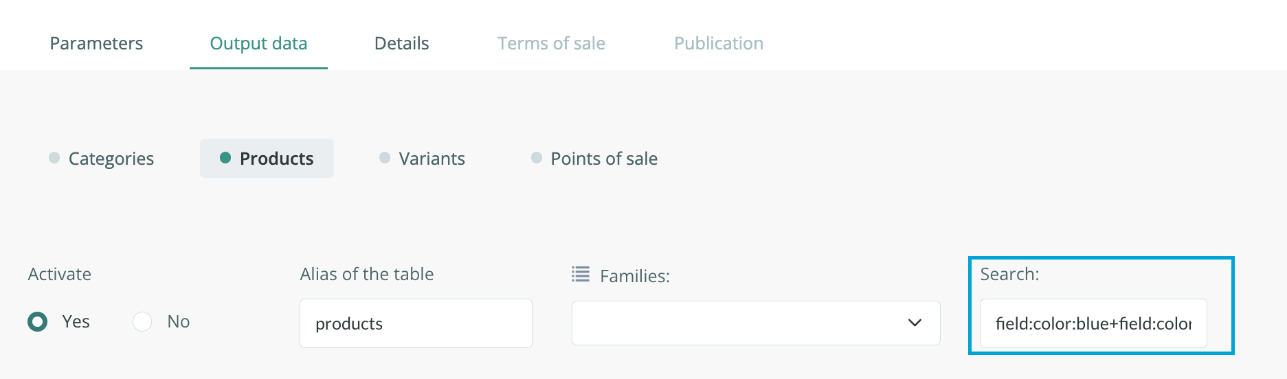 Advanced searching when creating a catalog