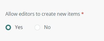 Allow editors create items