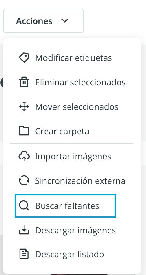 Buscar imágenes faltantes