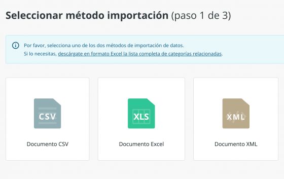 Importando productos