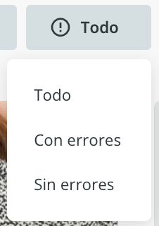 Campos con errores y sin errores