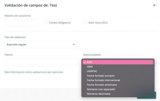 Seleccionar EAN