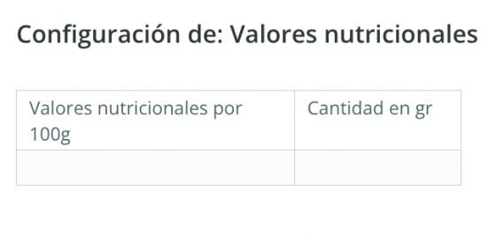 Ejemplo de un campo tipo tabla