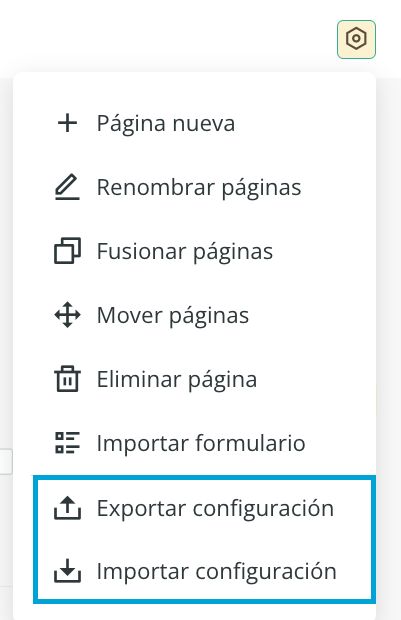 Exportar e importar configuración