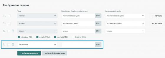 Configurando campos