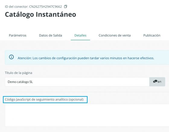 Código JavaScript de seguimiento analítico