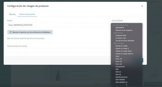 Configurando el patrón de vinculación