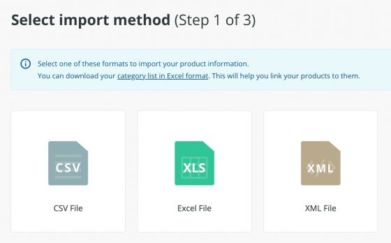 The three import options