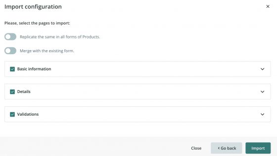 Import configuration
