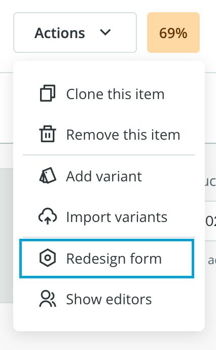 Redesign form option