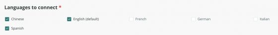 Language to connect in Connectors