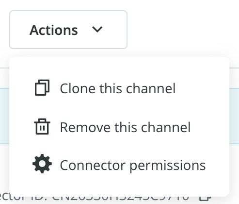 Actions inside the catalog