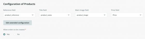 Configuration of products