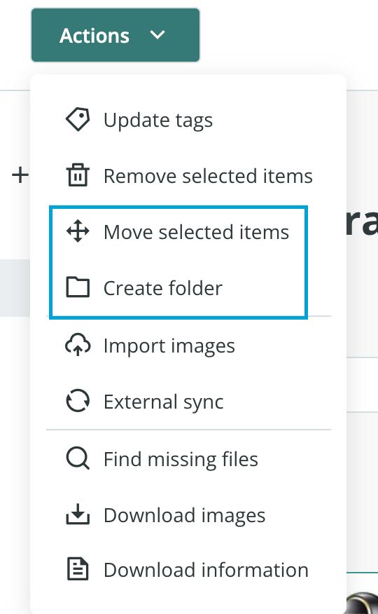 Actions in the image library