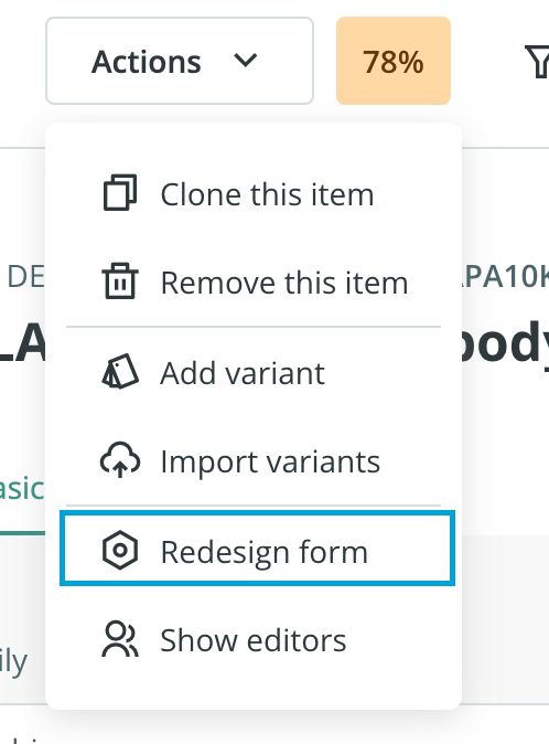 Redesign form option