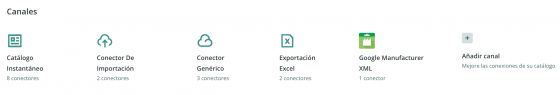 Opciones del panel principal