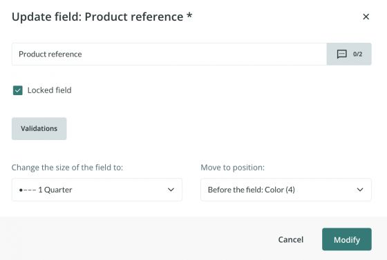 Redesigning form, it’s possible to block a field so the user doesn’t waste time changing a content that later will be modified by the import channel