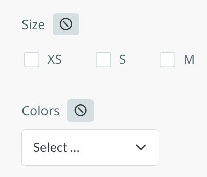 Example of fields with multi-selection ON