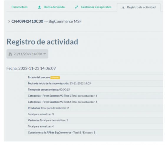 Registro de actividad