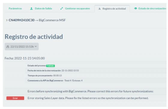 Registro de actividad