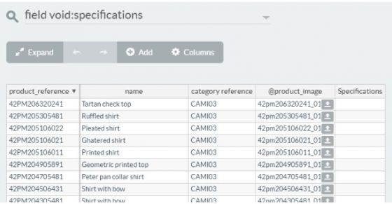 Excel Mode showing Products with empty Specifications field