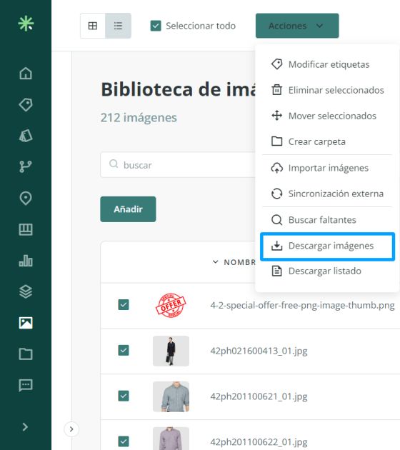 Descargar imágenes