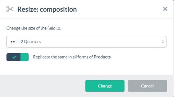 Resizing the composition field