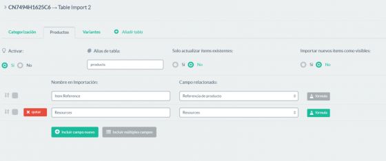 Configuración en el lado del conector.