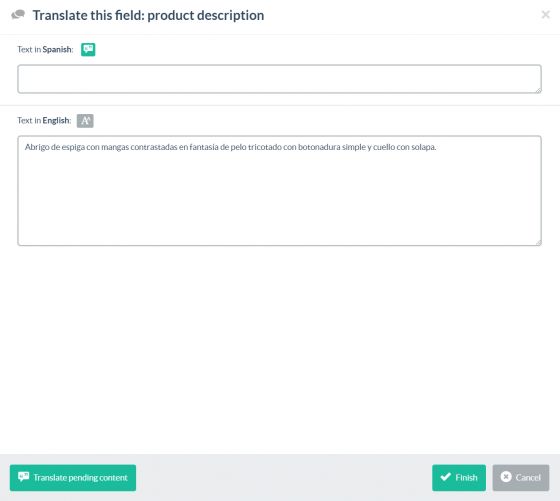 Multi-language field edition