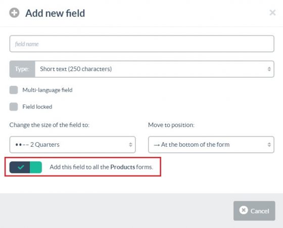 Adding a field to a form for all Families