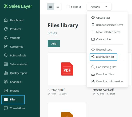 dist list files